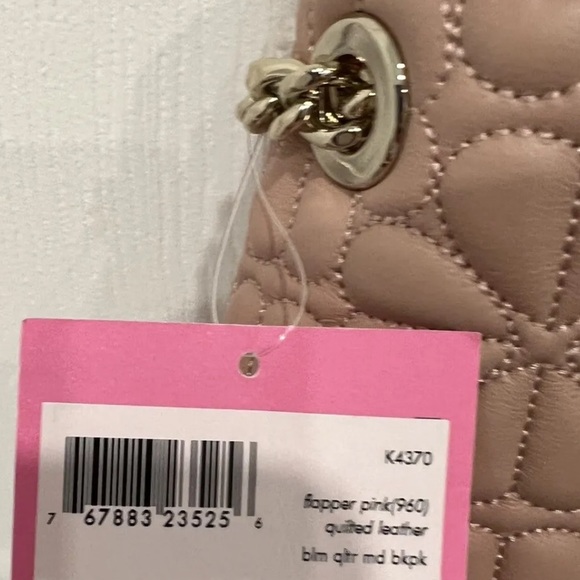 Kate Spade Bloom Medium Quilted Nappa Leather Backpack Flapper Pink $398 New - Picture 8 of 9